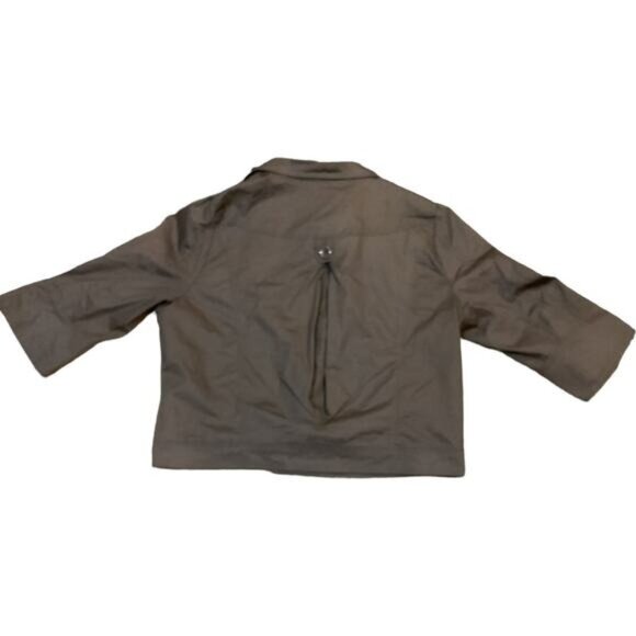 Womens Cropped Gray Jacket With Colorful Lining & Button Front 2X - Picture 9 of 9